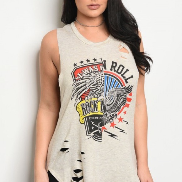 Plus size Rock n Roll tank - Picture 1 of 4
